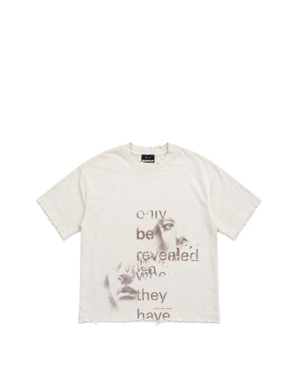 WARMAN White Graphic-Print Distressed T-Shirt for men