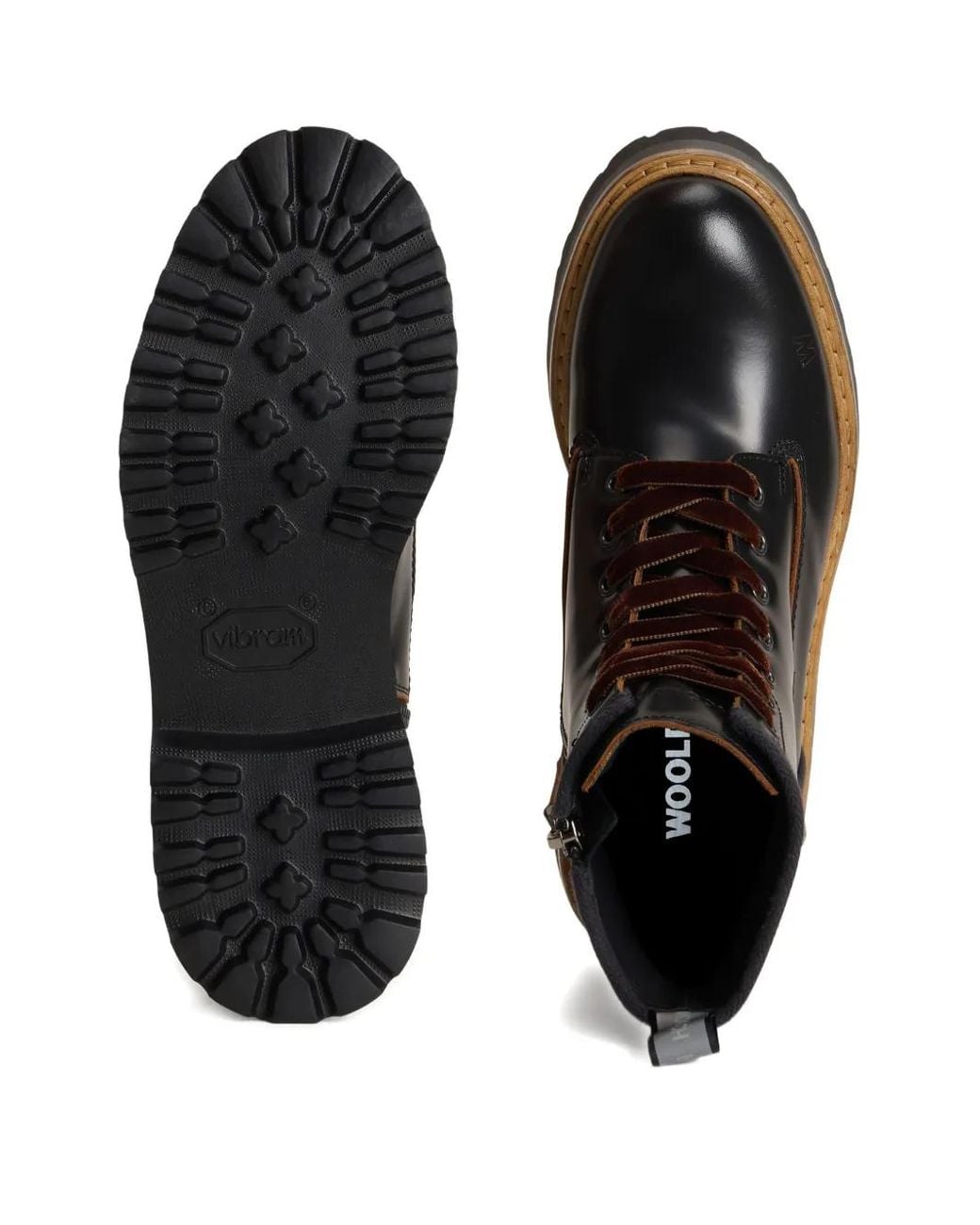 Woolrich Black Main Lace-Up Combat Boots