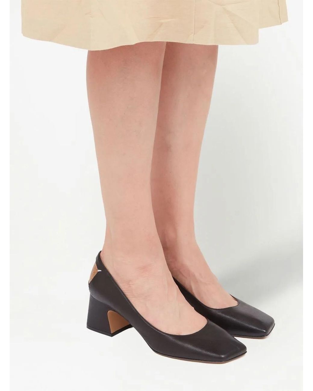 Maison Margiela Brown Décortiqué 60Mm Four-Stitch Pumps