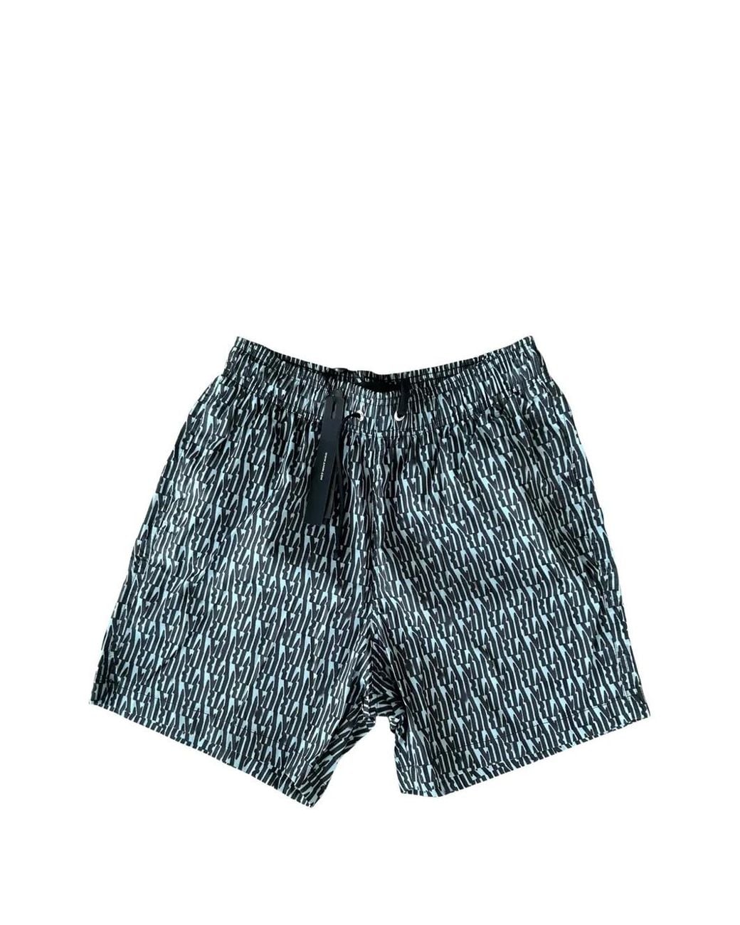 Amiri Blue Logo-Print Swim Shorts for men