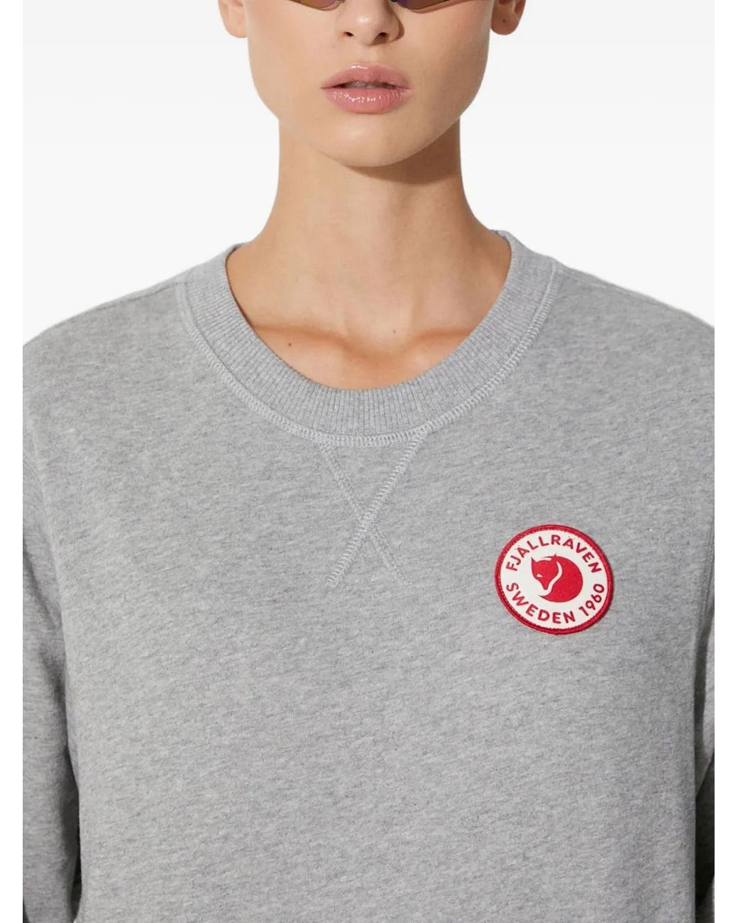 Fjallraven Gray Logo-Patch Sweatshirt