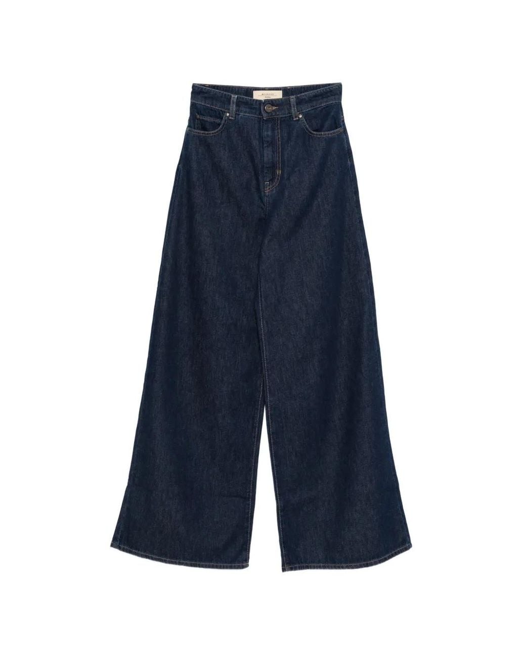 Weekend by Maxmara Blue Five-Pockets Wide-Leg Jeans