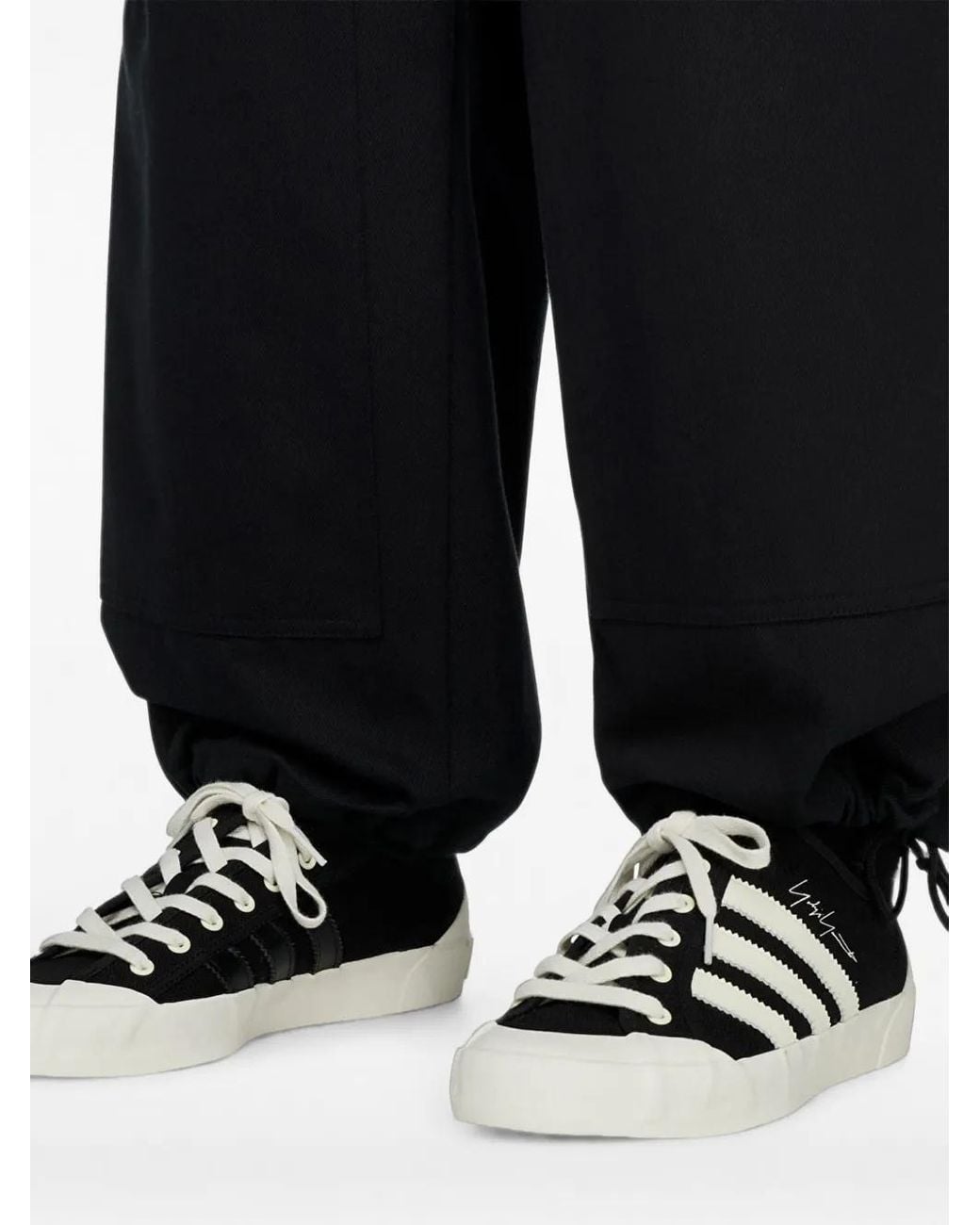 Y-3 Black X Adidas Belted Twill Cargo Pants for men