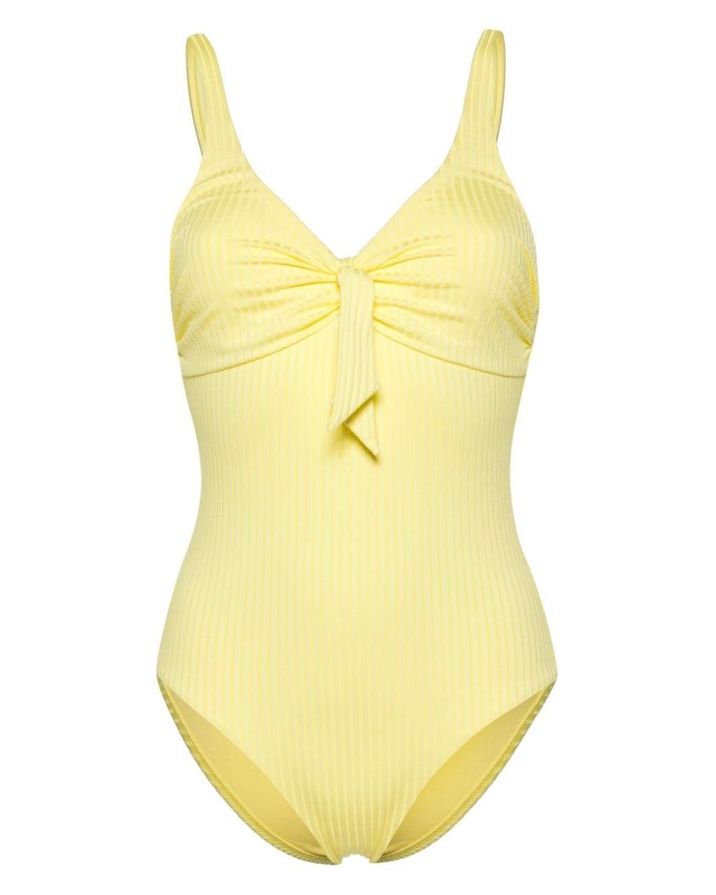 Melissa Odabash Lisbon Ribbed Swimsuit in Yellow
