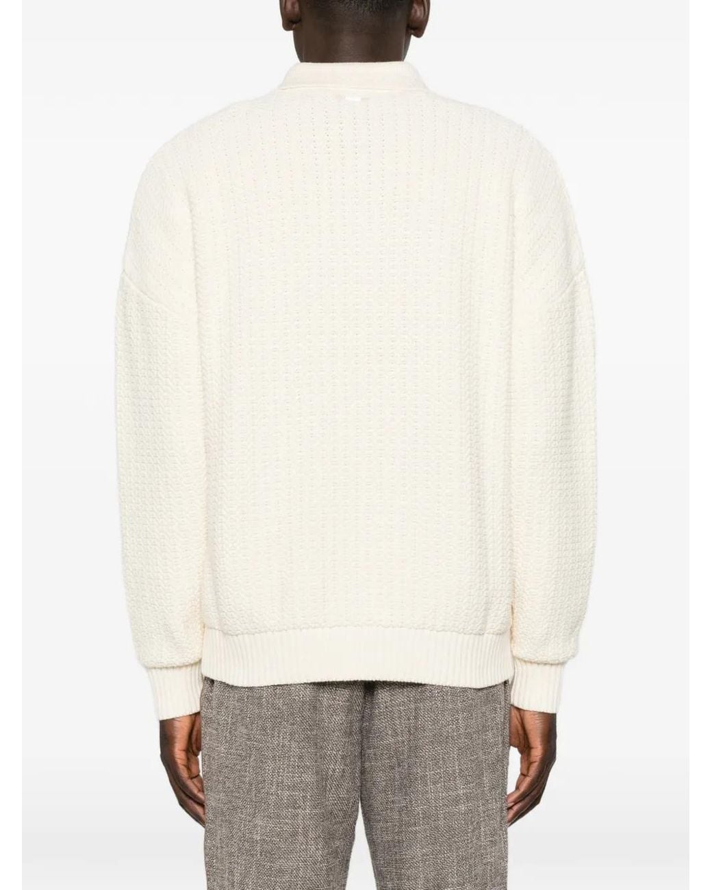 CHE White Orson Quarter-Zip Sweater for men