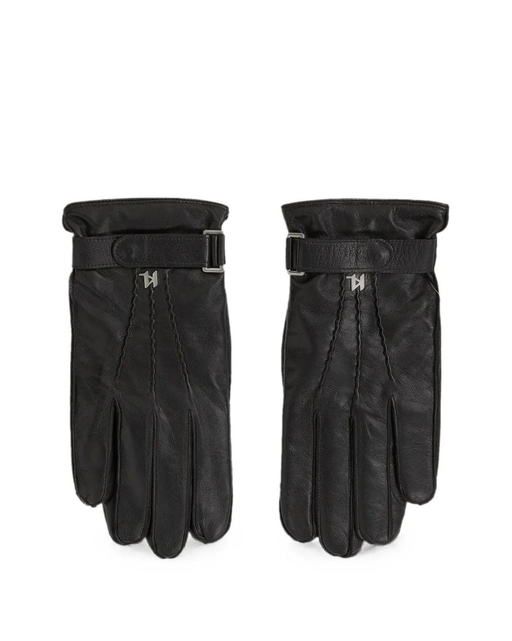 Karl Lagerfeld Black K/Monogram Leather Gloves for men