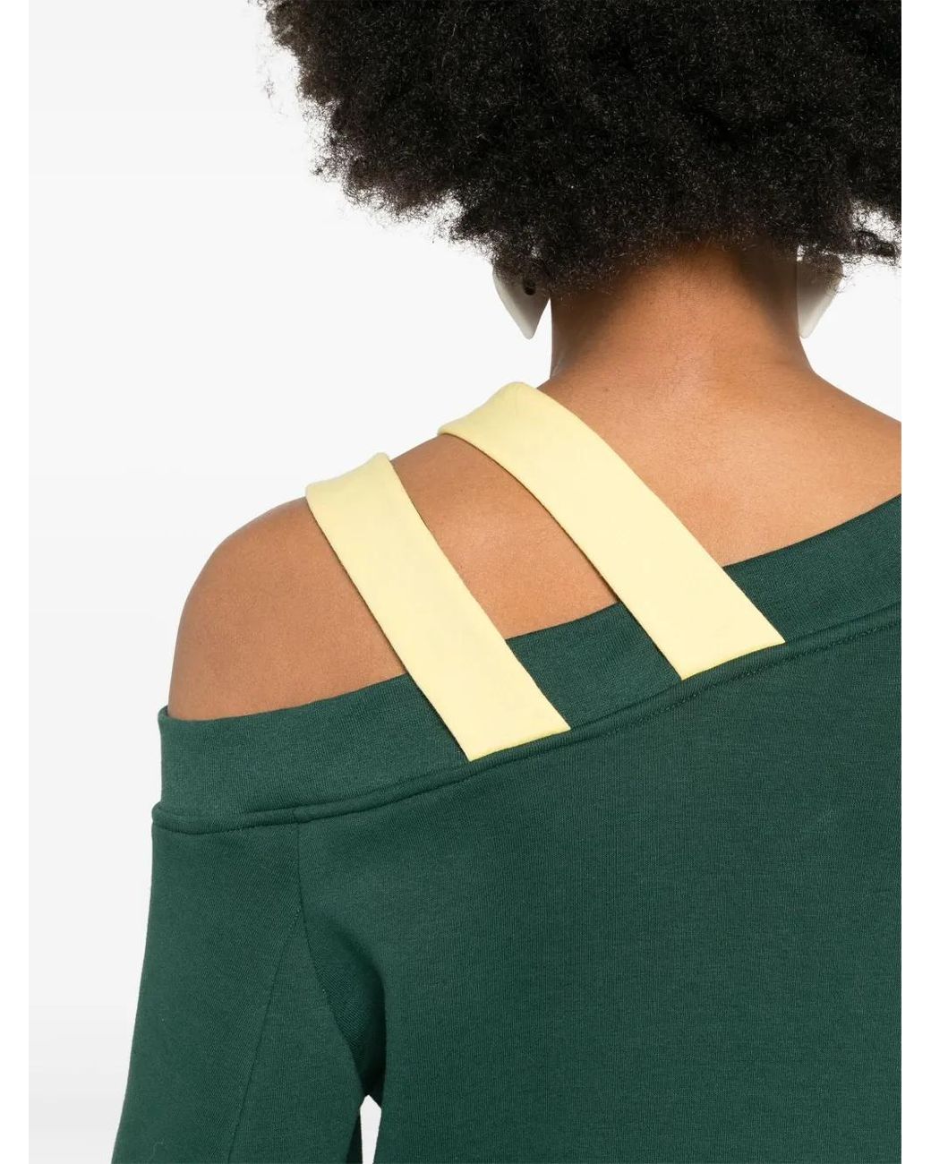 Ioana Ciolacu Green Sonia Off-Shoulder Sweatshirt