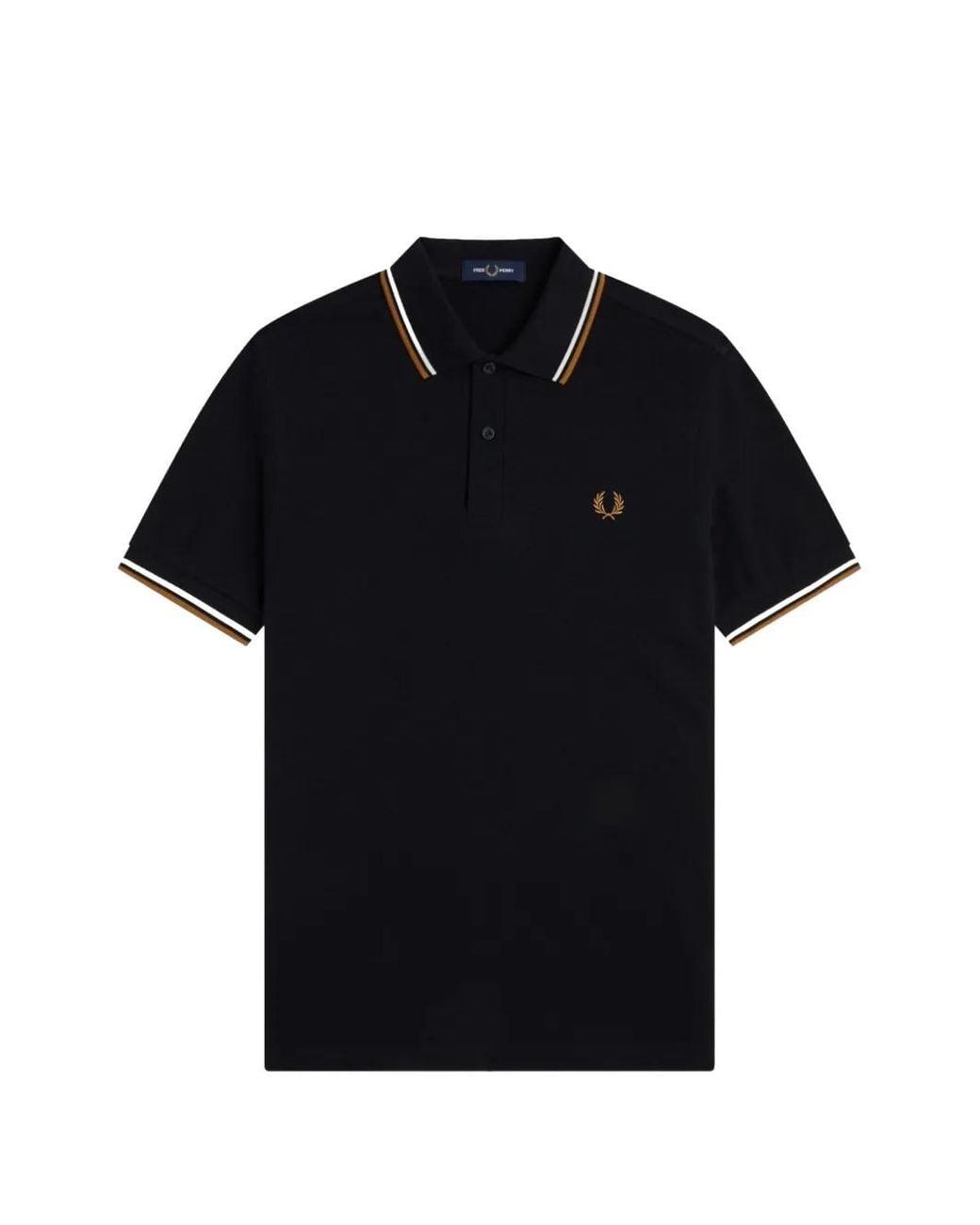 Fred Perry Black Short-Sleeve Polo Shirt for men