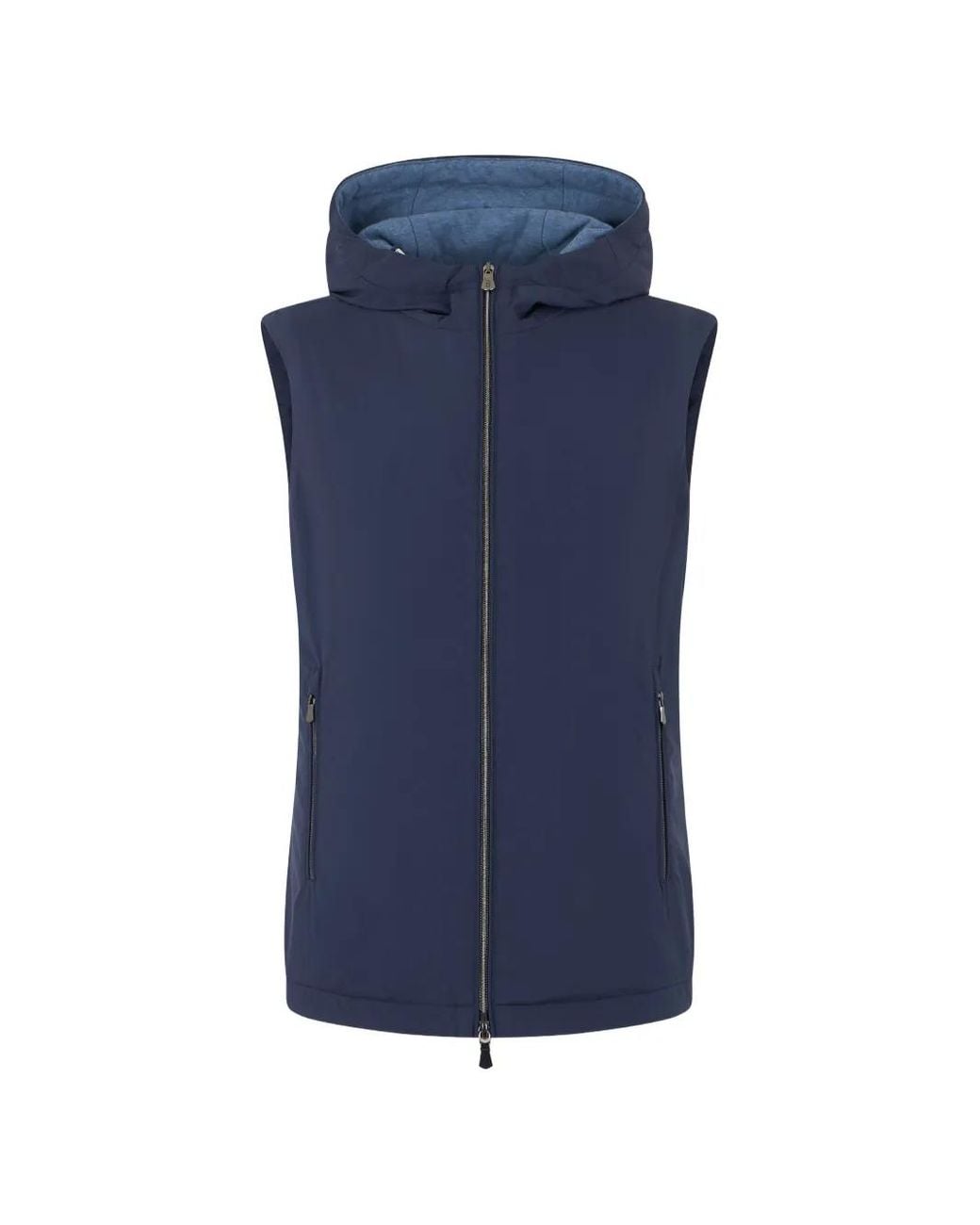Chaleco Con Cremallera Y Capucha Fedeli de hombre de color Blue