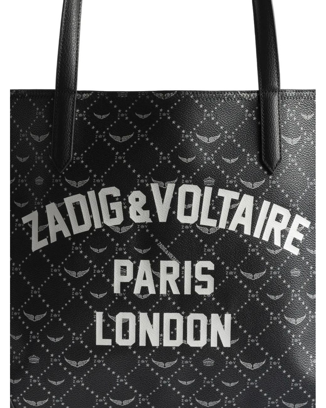 Zadig & Voltaire Black Xl Resort London Logo-Print Tote Bag