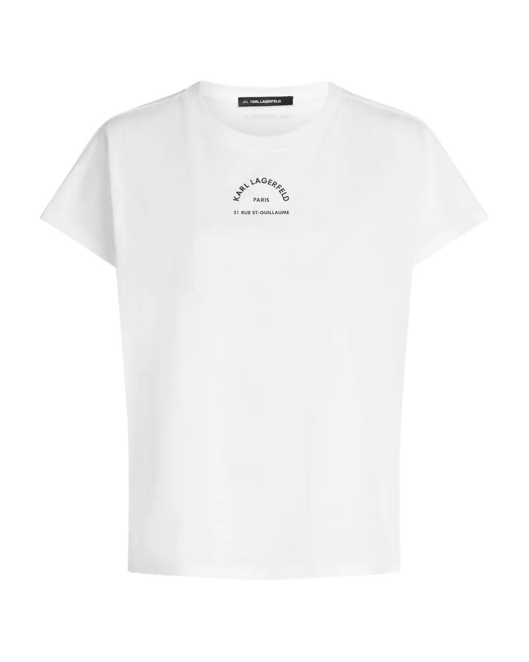 Karl Lagerfeld White Rue St-Guillaume Relaxed T-Shirt