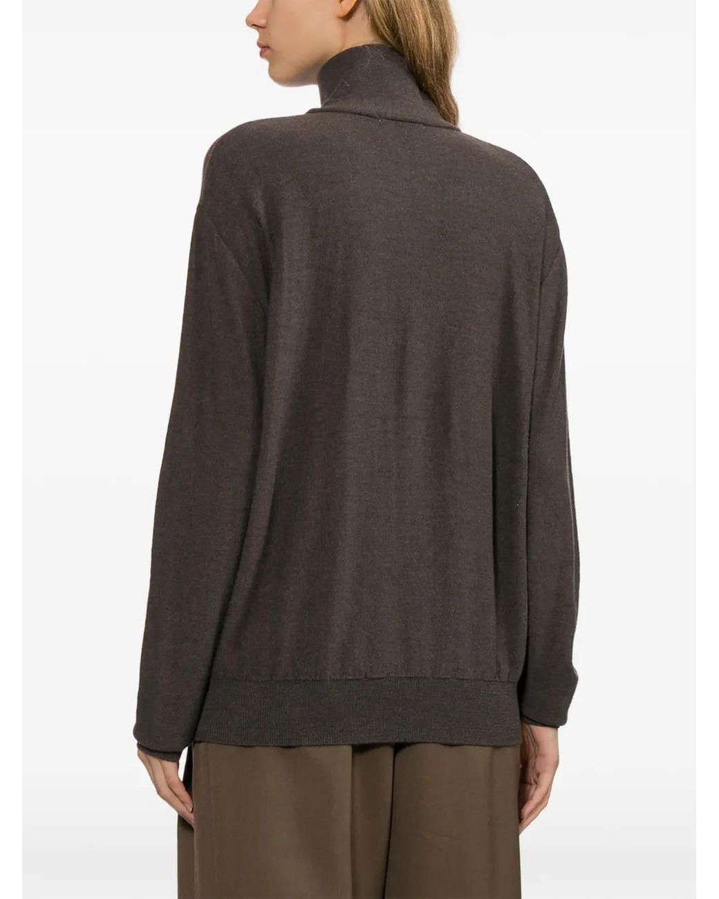 Source Unknown Brown Button-Up Layered-Effect Sweater