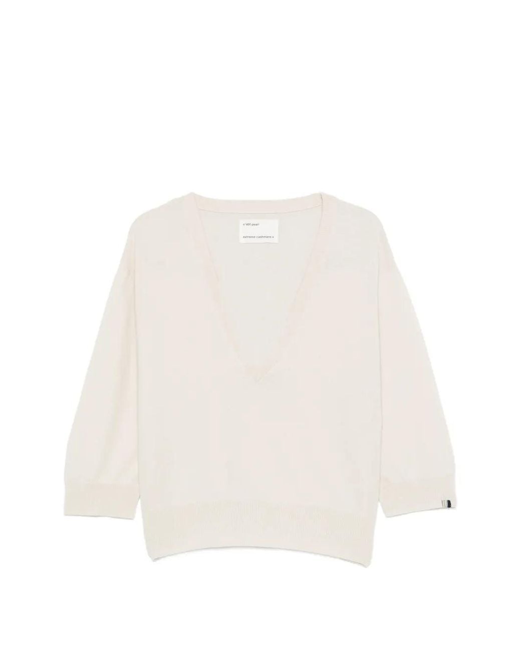 Extreme Cashmere White Pearl V-Neck Sweater