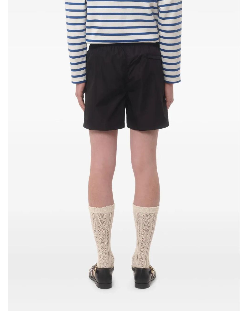 Valentino Garavani Black Chez-Patch Swim Shorts for men