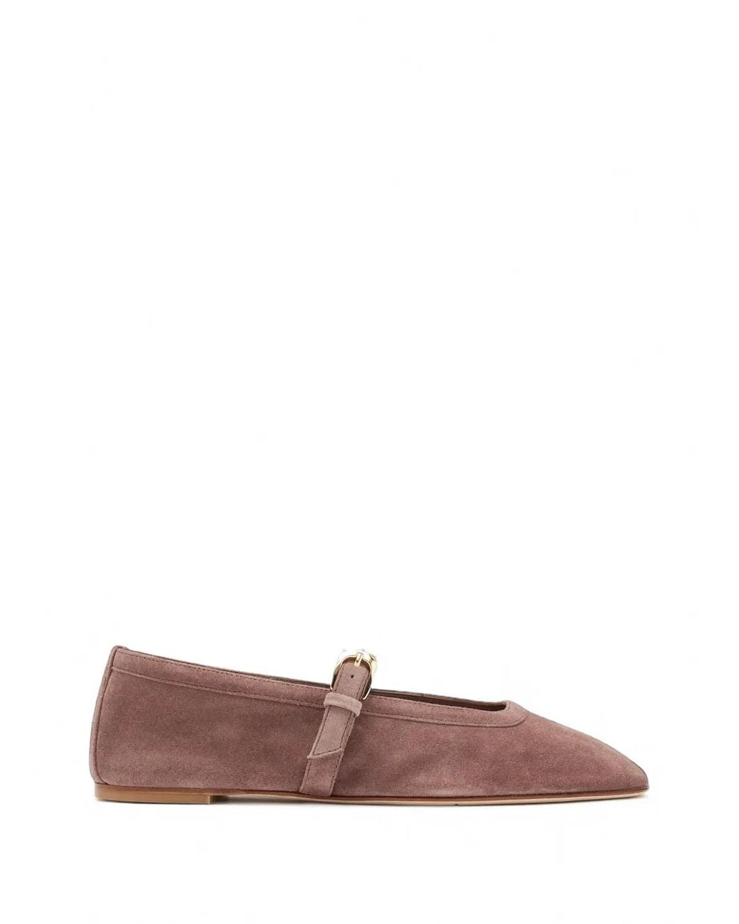 Stuart Weitzman Brown Sai Suede Ballet Flats