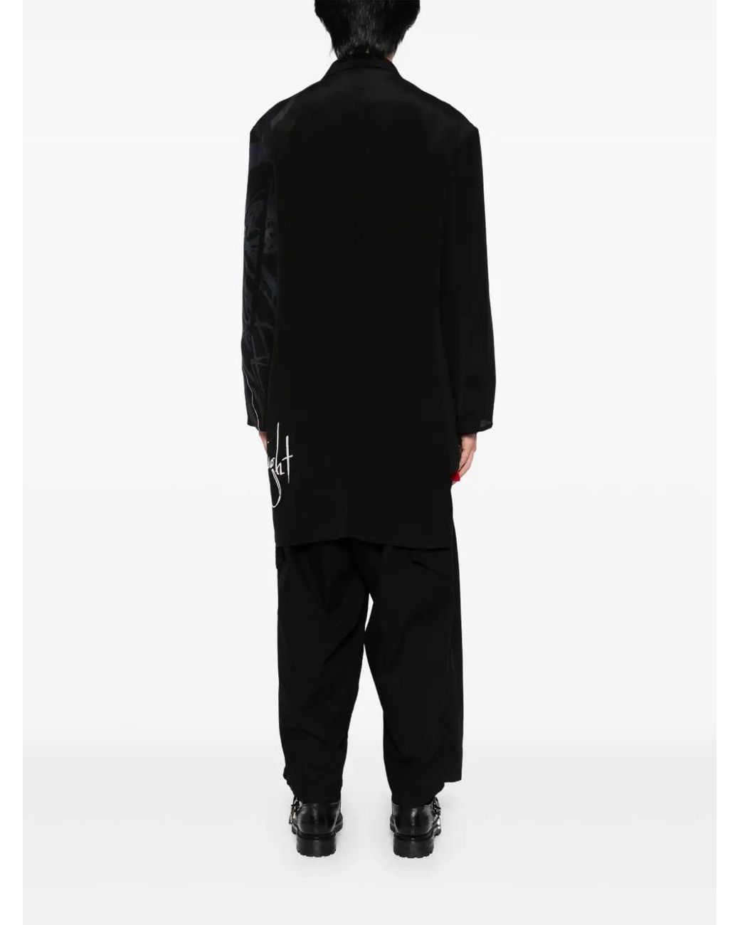 Yohji Yamamoto Black Pattered Blazer for men
