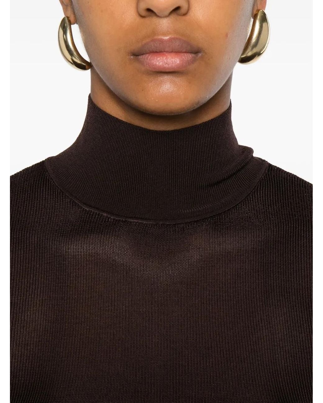 Top Con Cuello Alto Self-Portrait de color Black