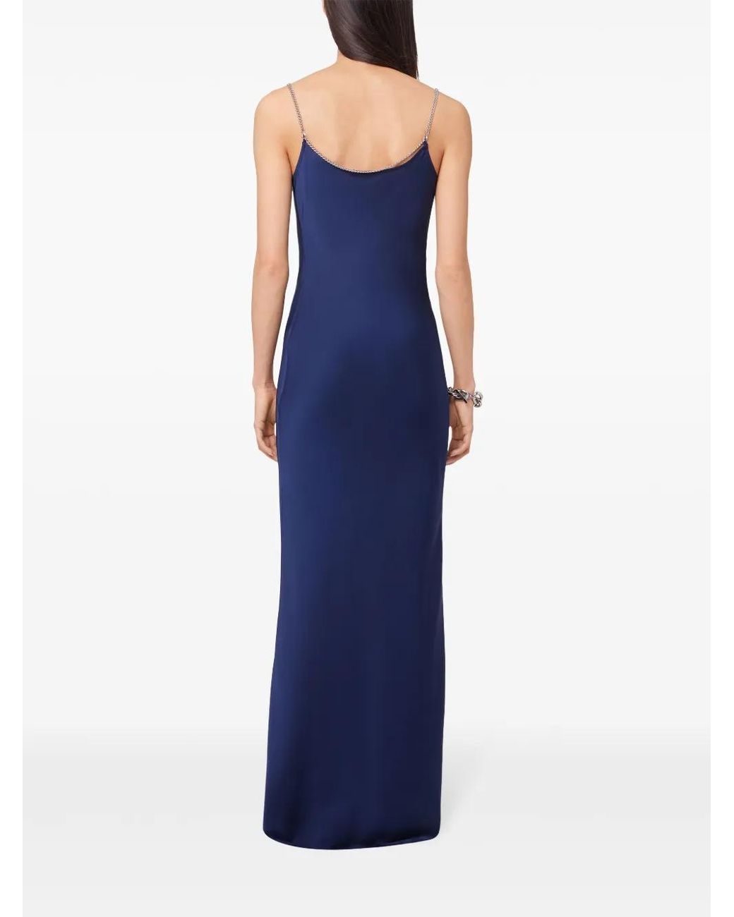 Rabanne Blue Chain-Straps Maxi Dress