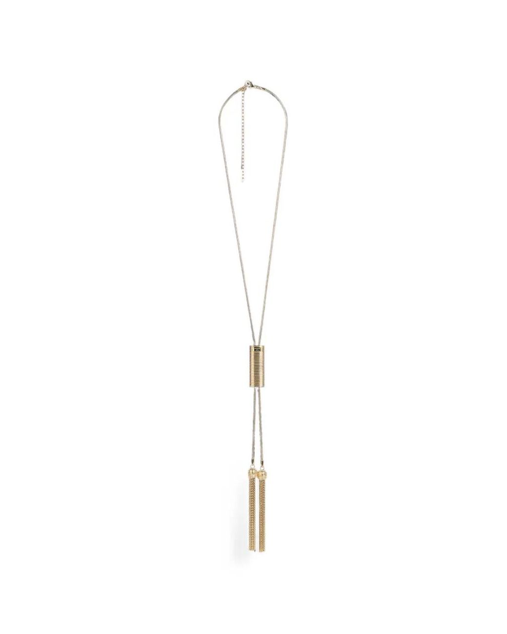 Balmain White Long Brass Tassel Necklace