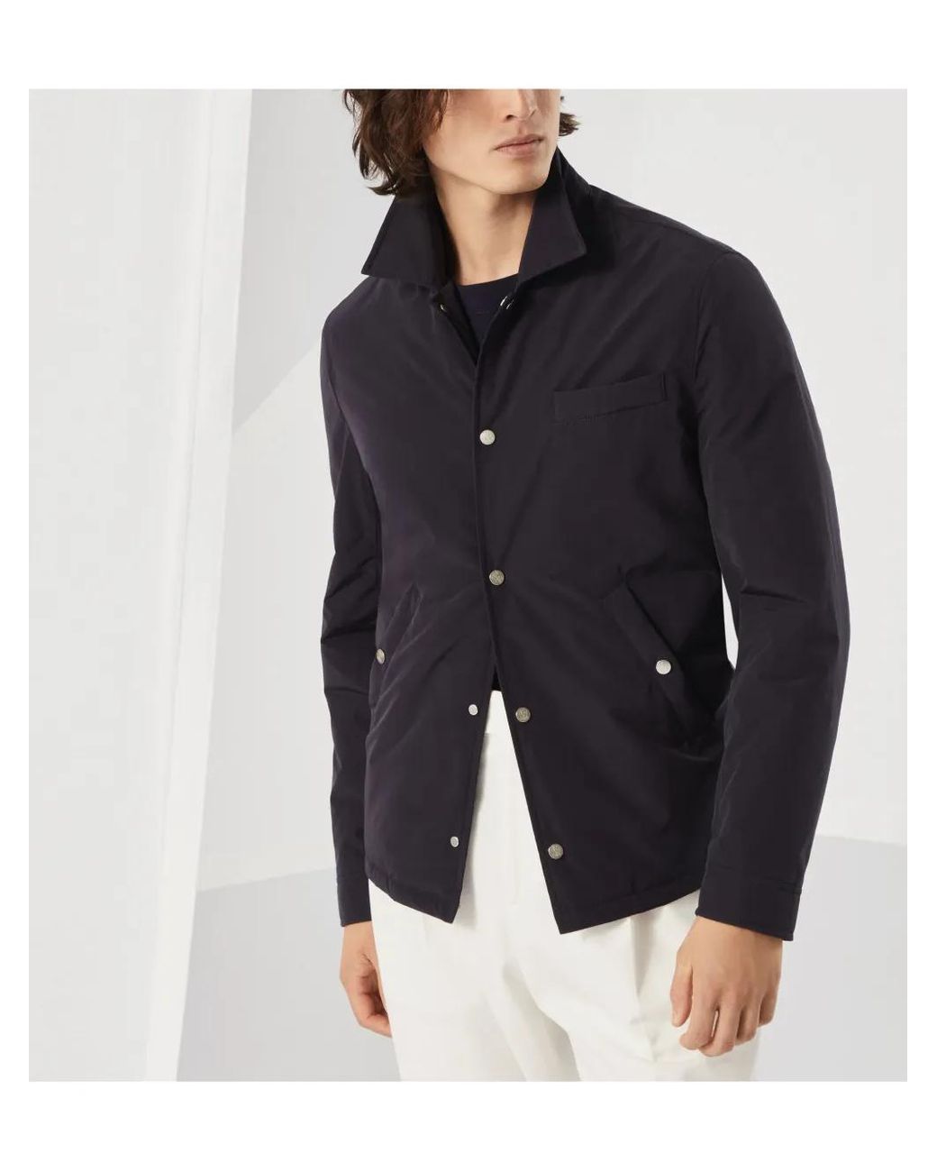 Brunello Cucinelli Blue Casual Jacket for men