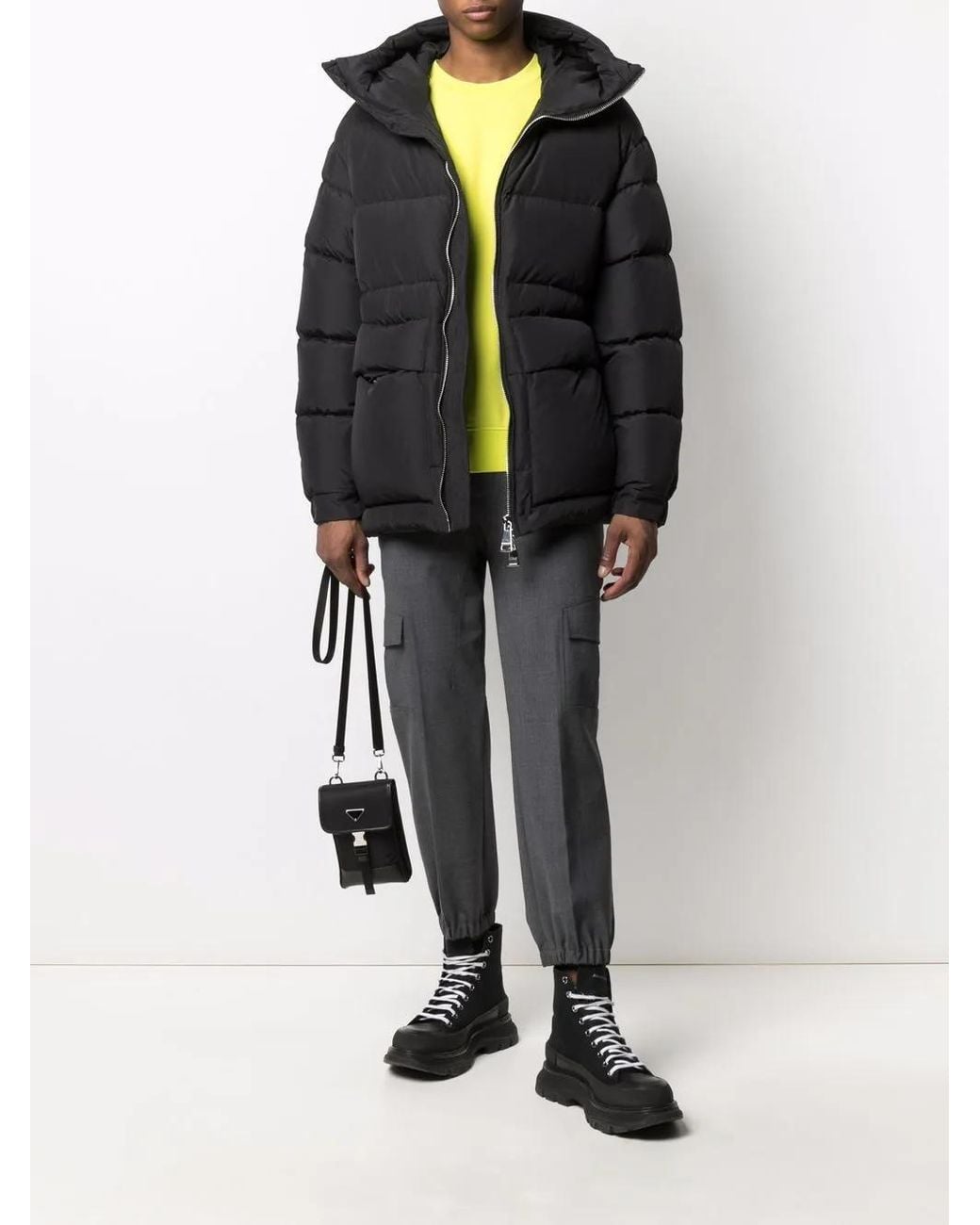 Khrisjoy Black Feather Down Rear-Logo Parka for men