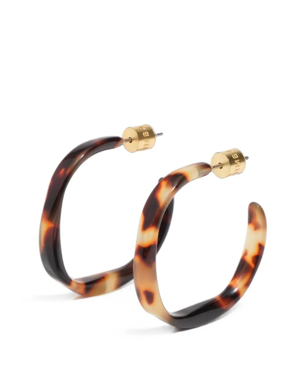 Bimba Y Lola Brown Tortoiseshell-Effect Irregular Hoop Earrings