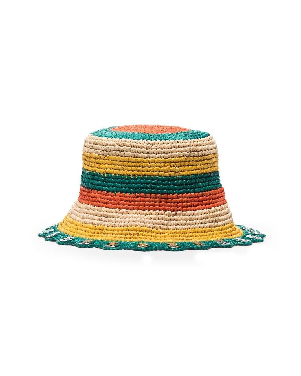 Rabanne Green Raffia Straw Hat