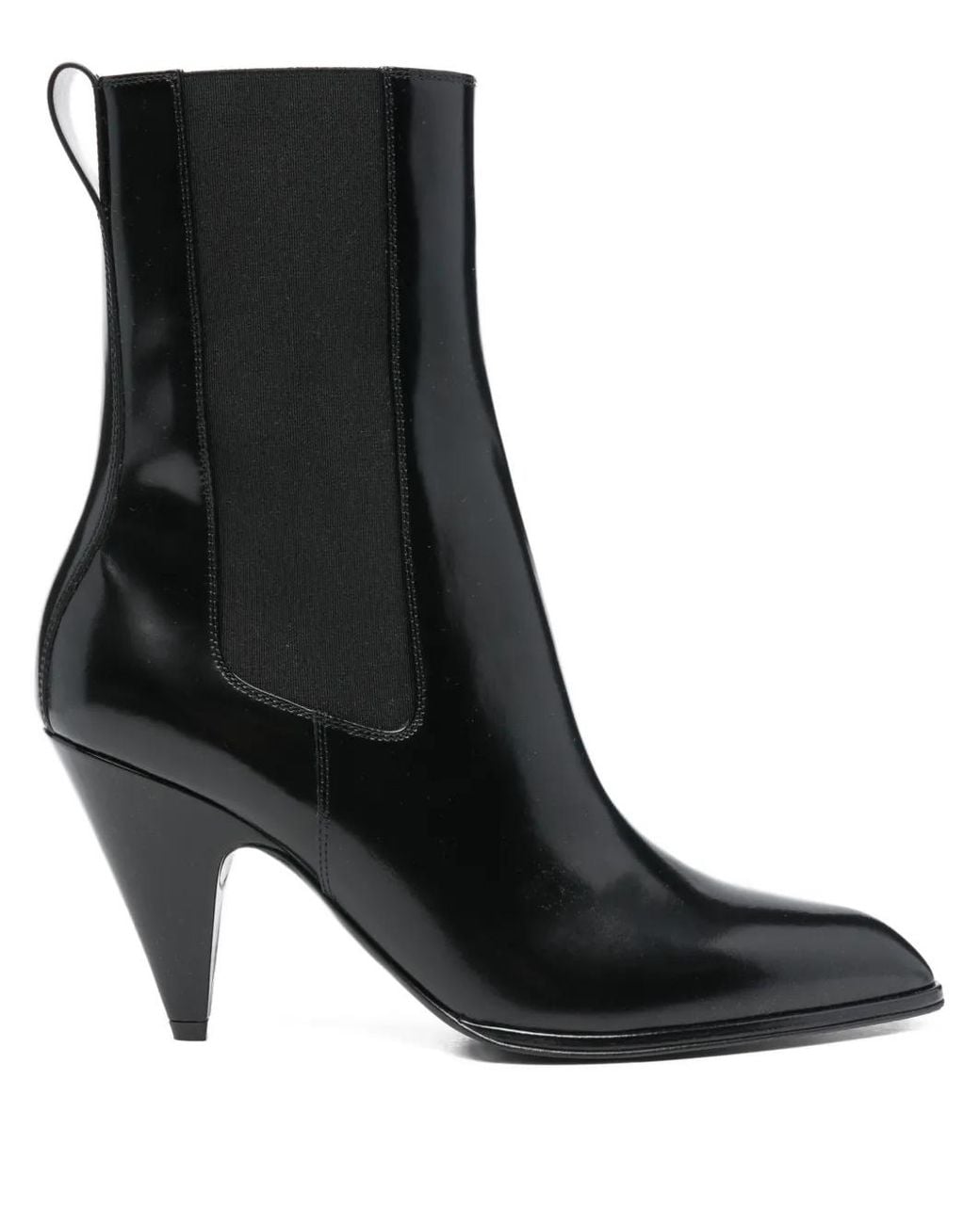 Sergio Rossi Black 85Mm Beak Pointed Cone-Heel Boots