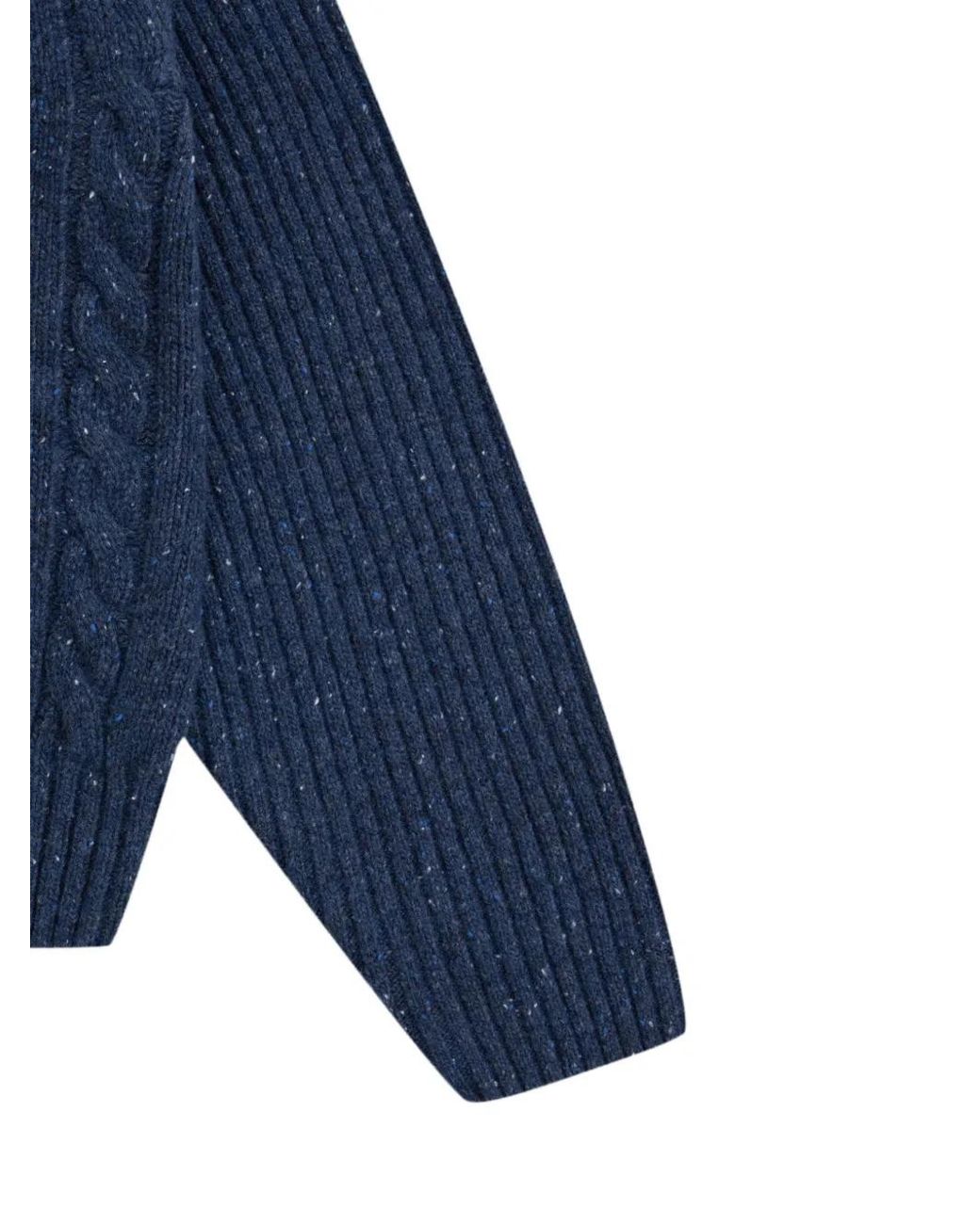 Gosha Rubchinskiy Blue Cable-Knit Flecked Sweater
