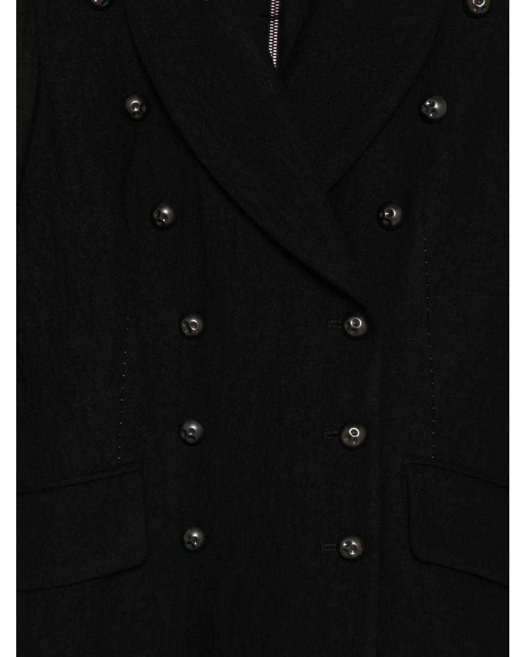 Masnada Black Double-Breasted Zip-Back Jacket