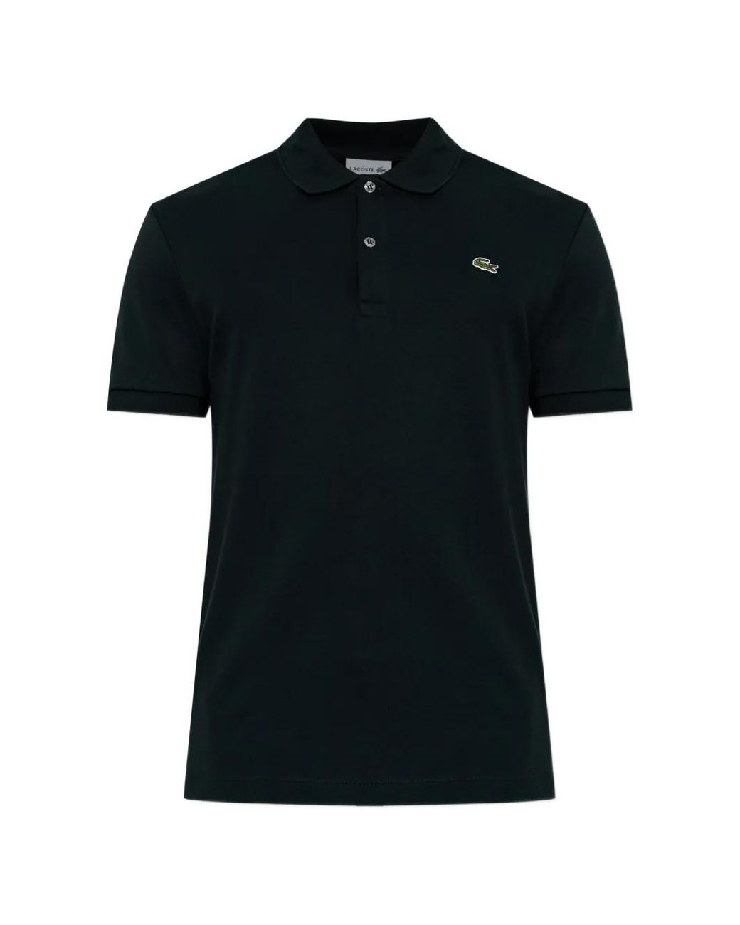 Lacoste Black Logo-Patch Polo Shirt for men