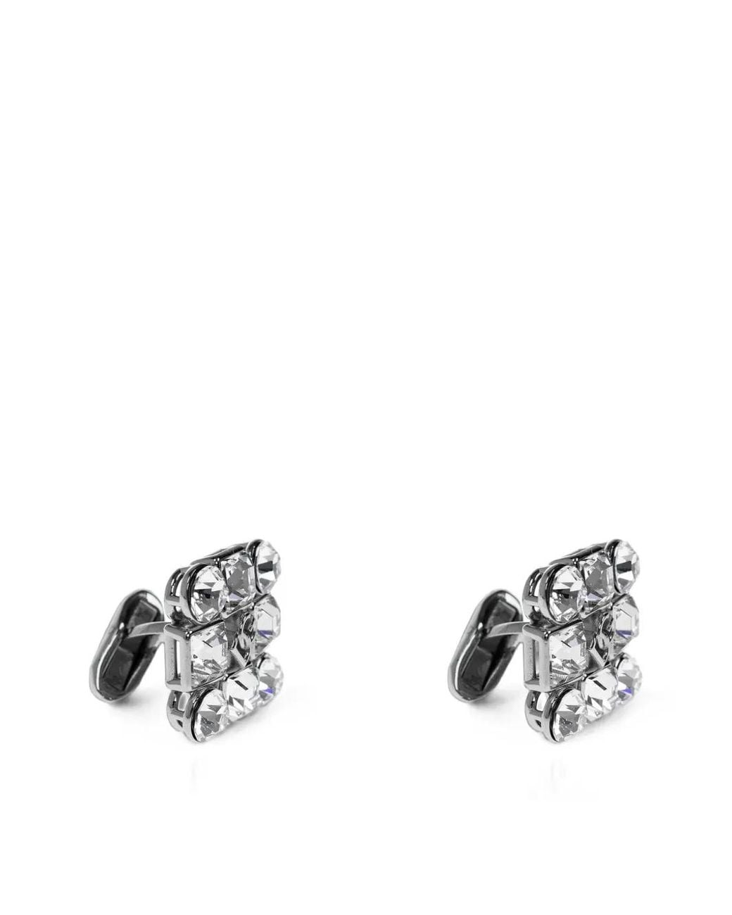 Dolce & Gabbana White Crystal-Embellished Cufflinks for men