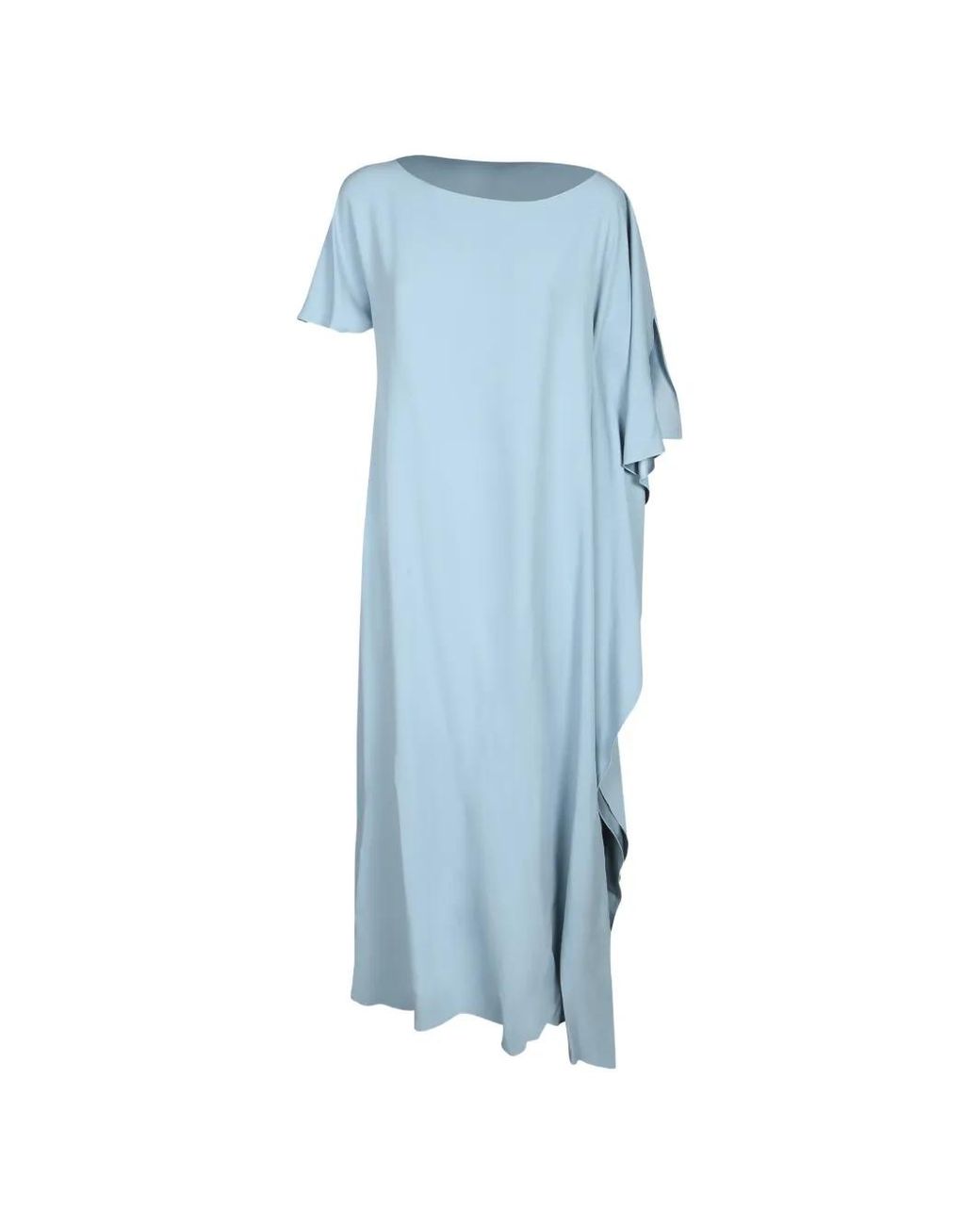 Chantal Thomass Blue Maxi Asymmetric Draped Dress