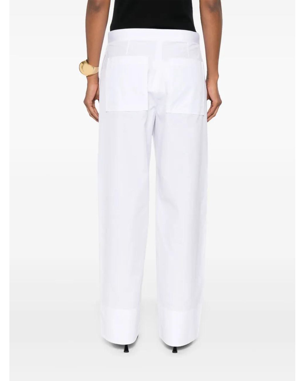 Totême White Organic Cotton Trousers