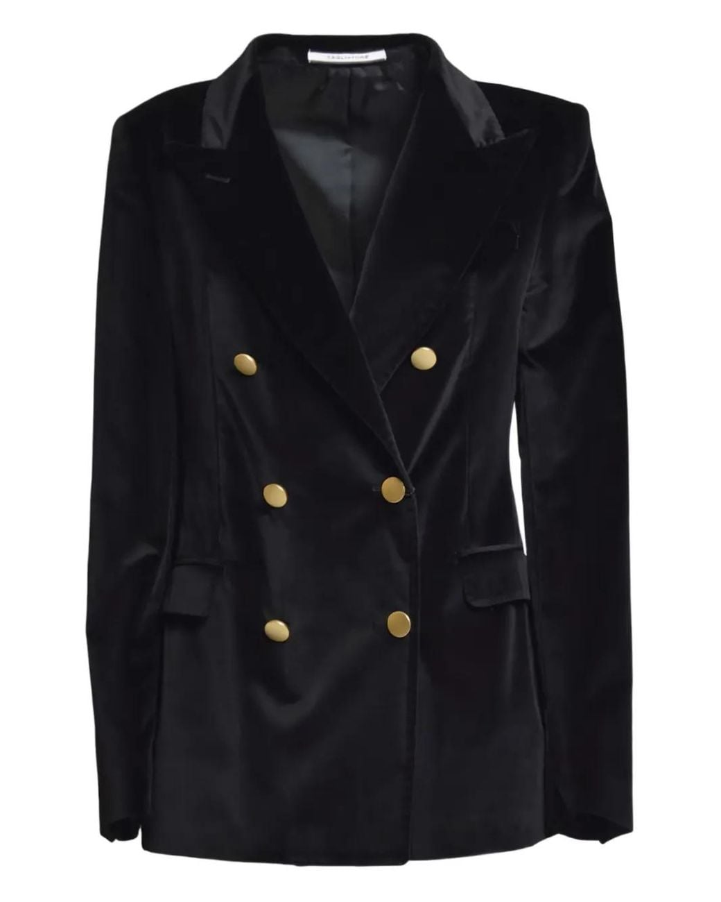 Tagliatore Black Double-Breasted Velvet Blazer