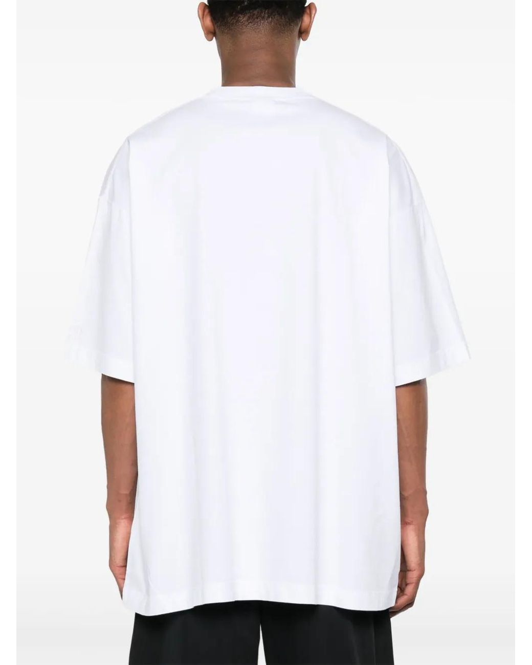 Vetements White Logo-Print Cotton T-Shirt