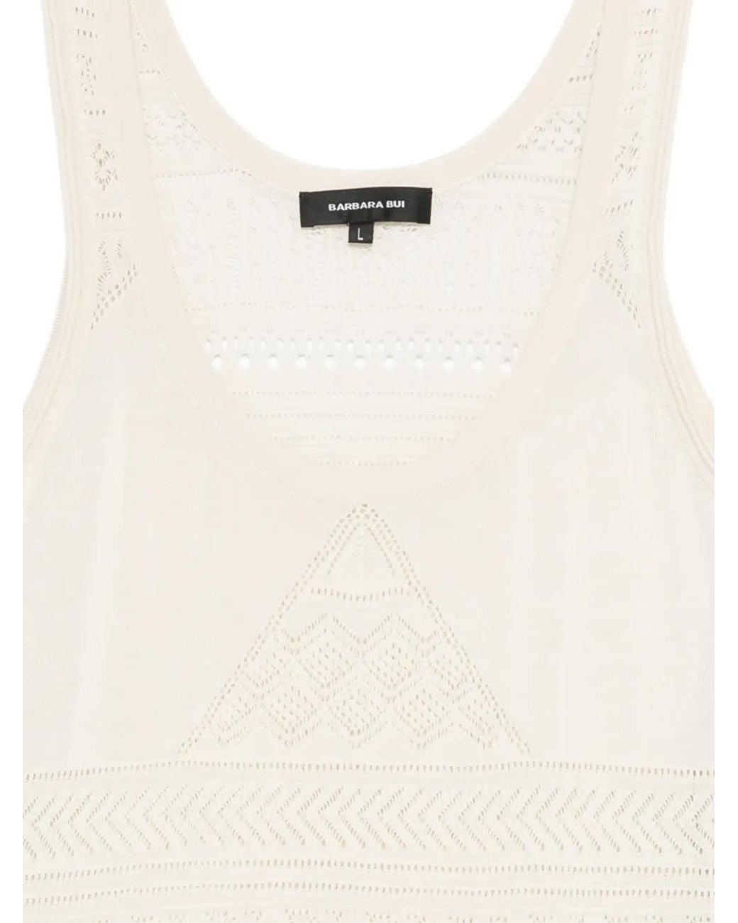 Barbara Bui White Openwork Tank Top