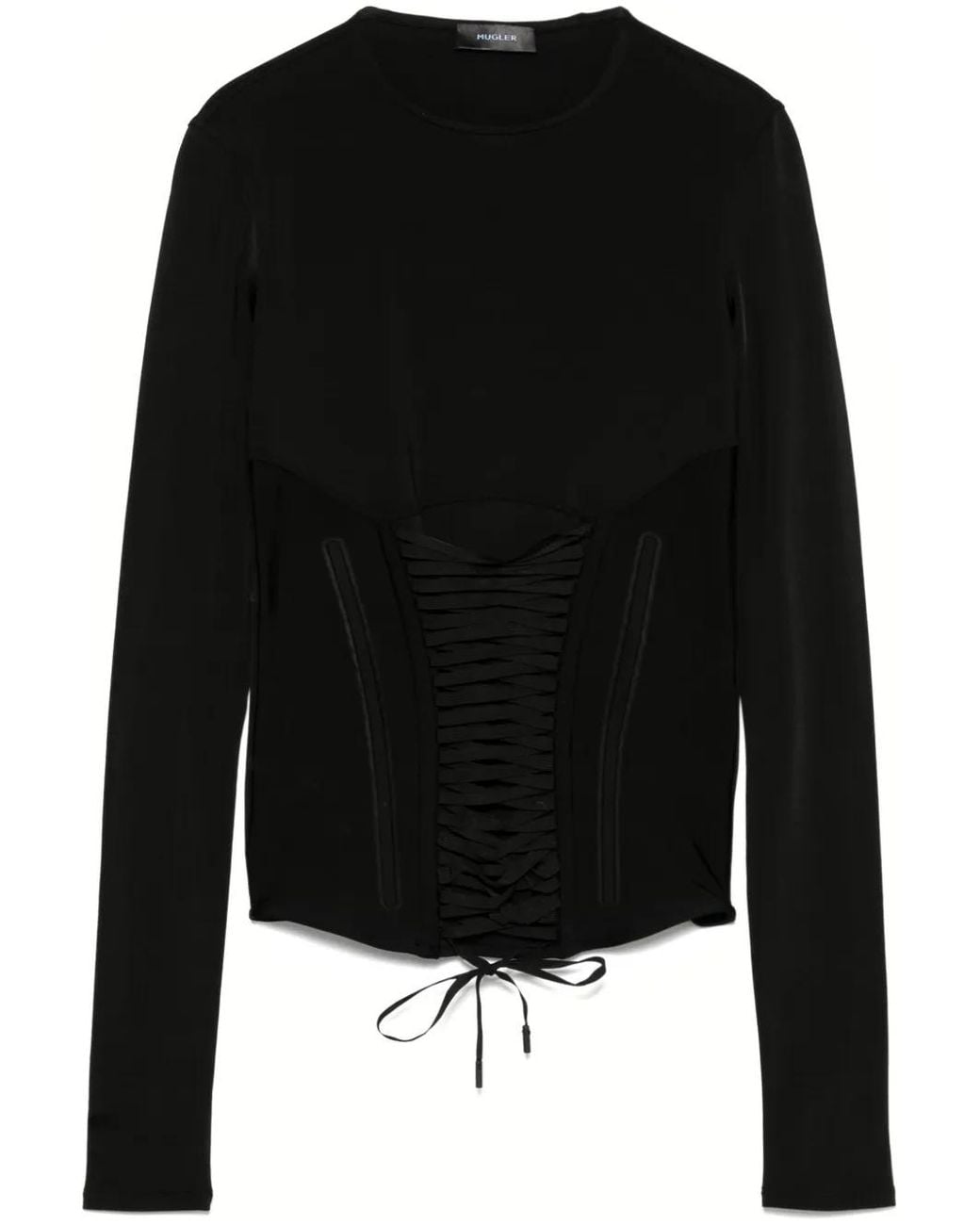 Top Con Cordones Mugler de color Black