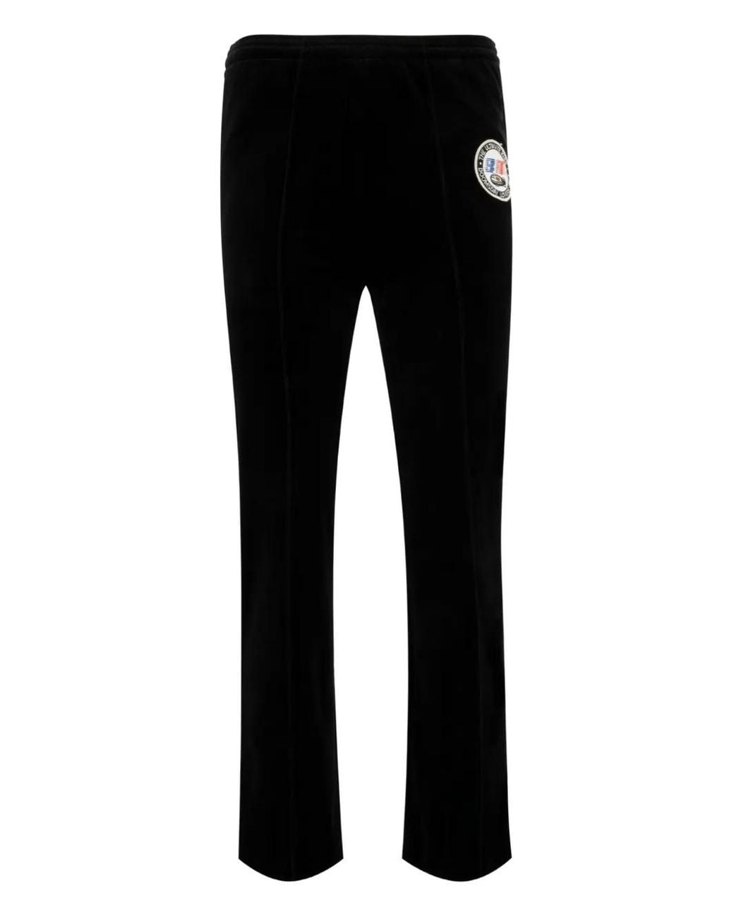 SAINT Mxxxxxx Black Logo-Patch Trousers for men
