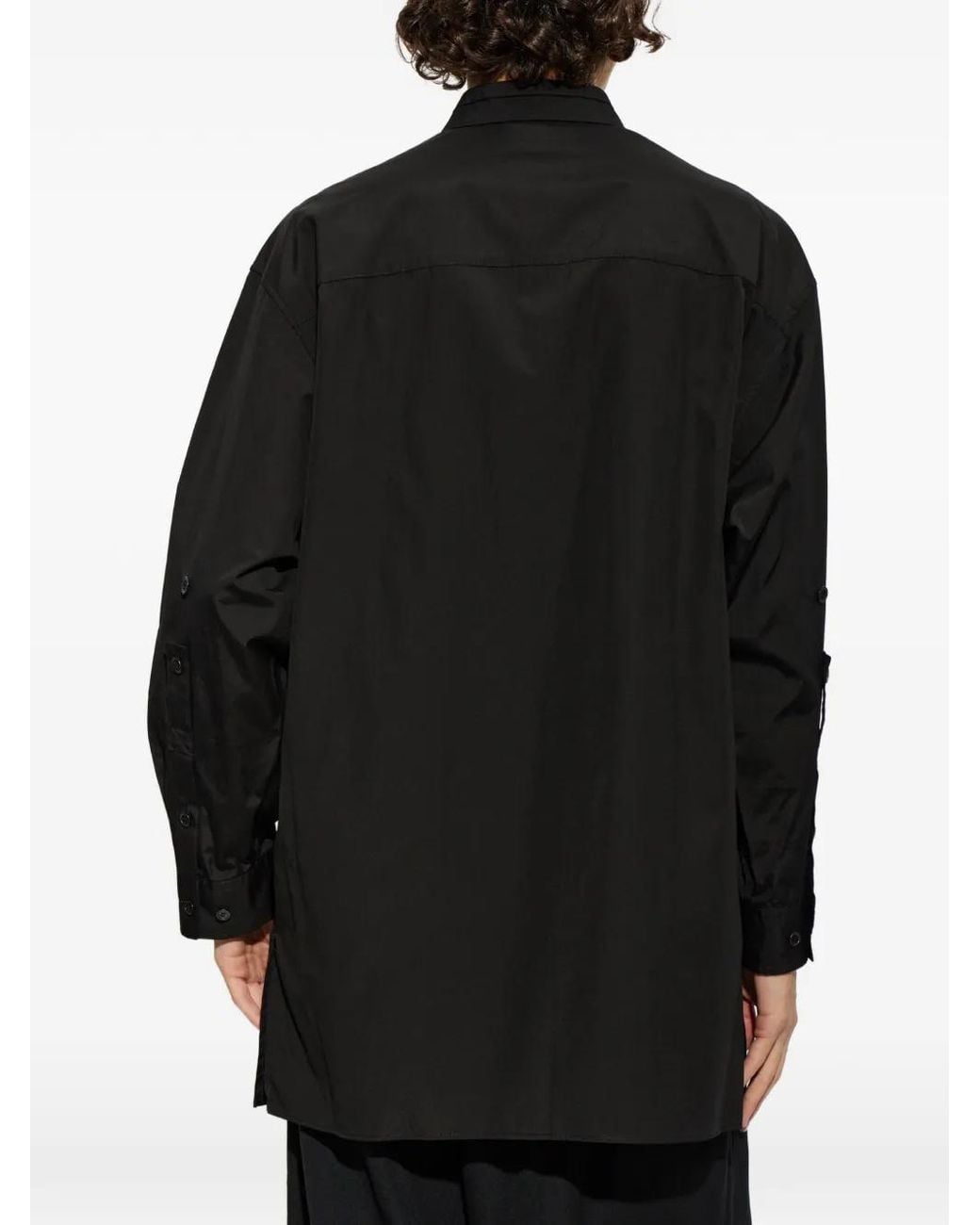 Yohji Yamamoto Black Multi-Pocket Long-Sleeve Shirt for men