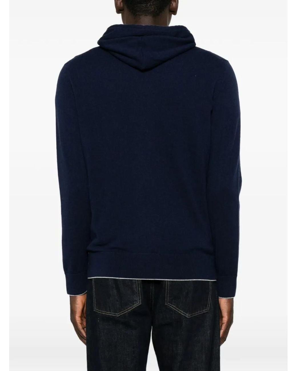Eleventy Blue Zip-Up Hoodie for men