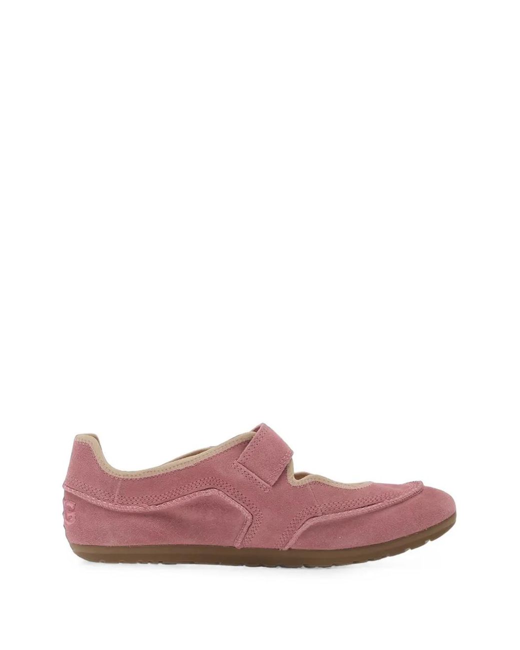 Ugg Pink Touch-Strap Suede Sneakers