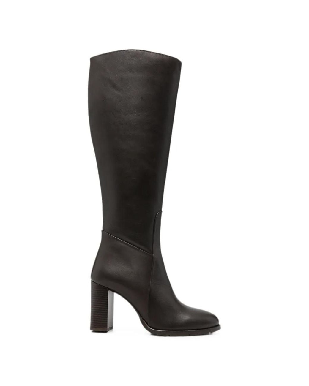 SERGIO MORETTI FIRENZE Black Knee-High Leather Boots