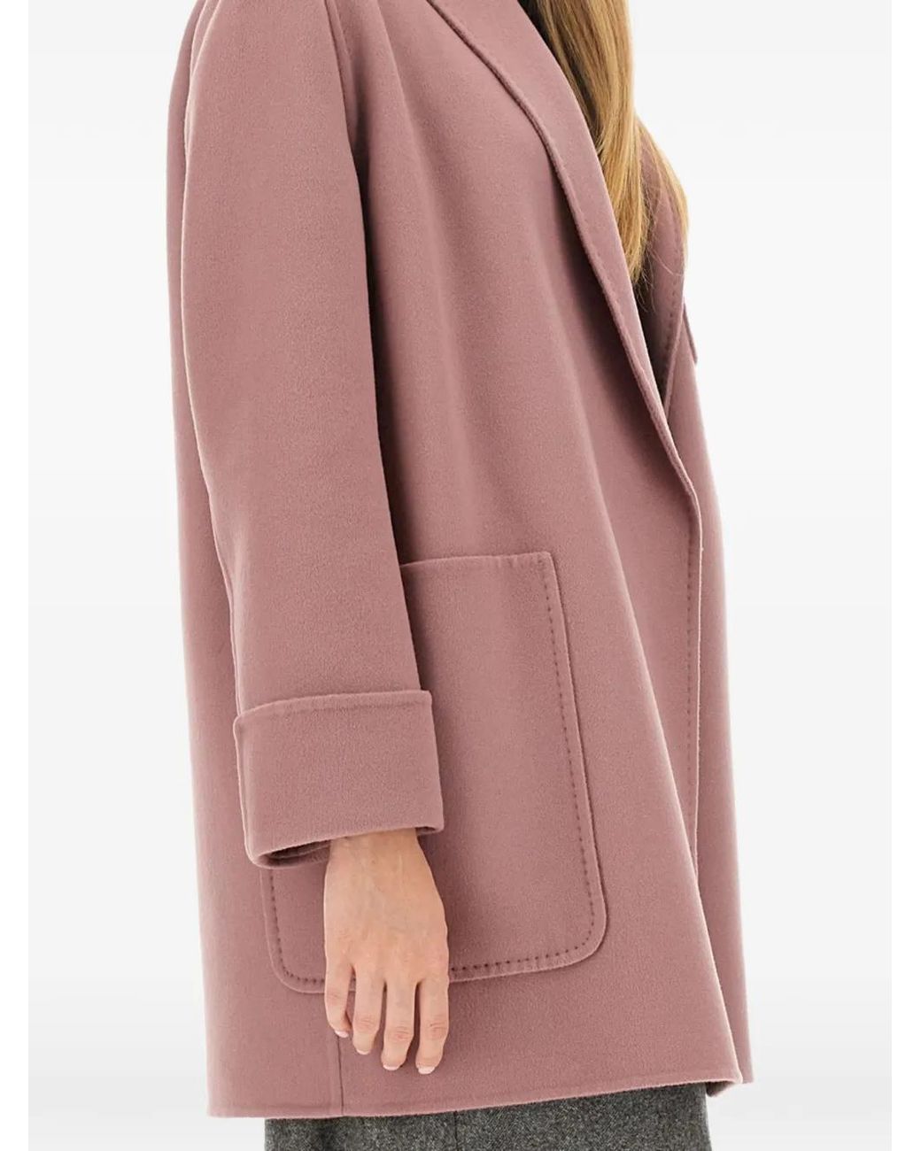 Max Mara Pink Single-Breasted Belted Coat