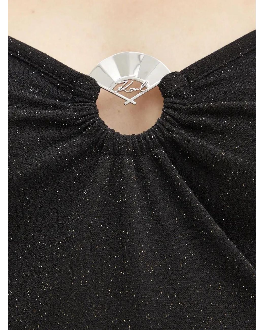 Top Con Detalle De Anilla Karl Lagerfeld de color Black