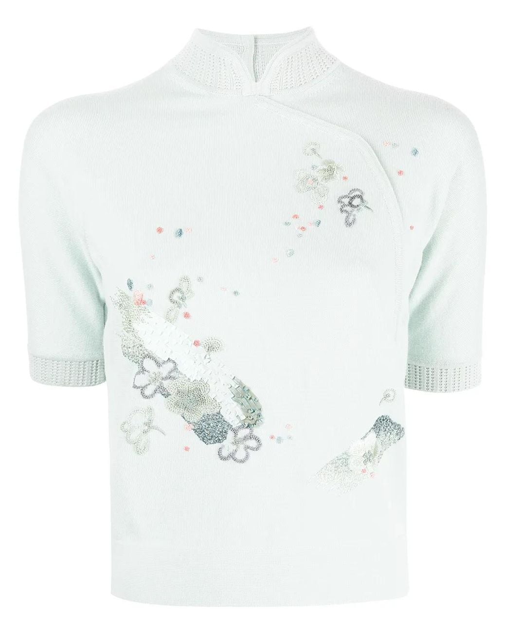 Shiatzy Chen White Mandarin Collar Top