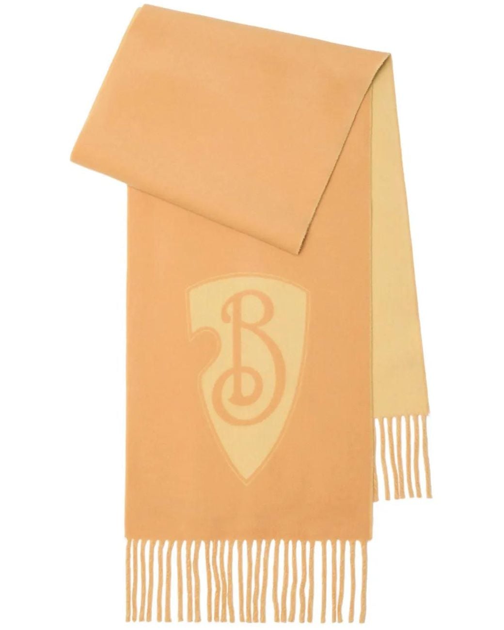 Sciarpa B Shield Con Frange di Burberry in Orange