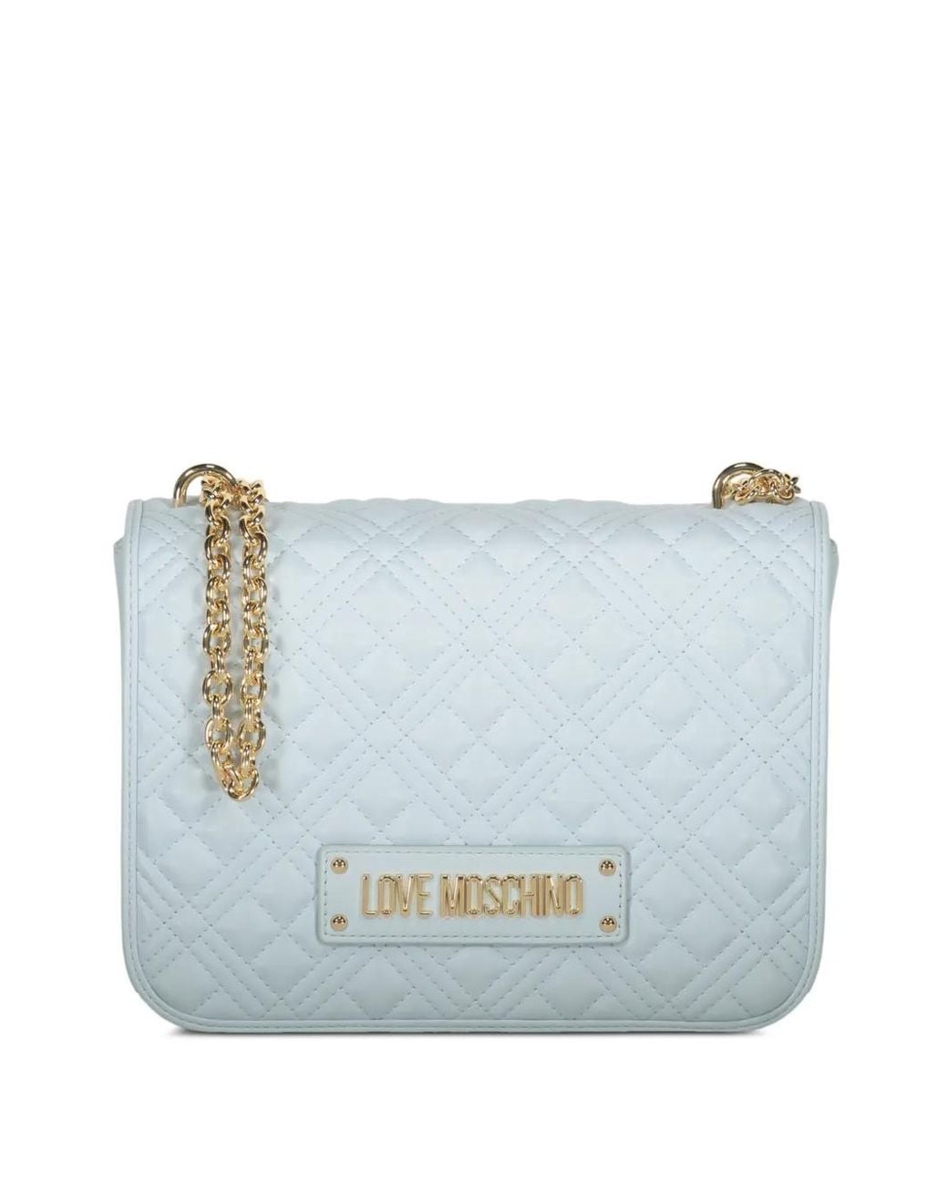 Love Moschino Blue Quilted Chain Shoulder Bag