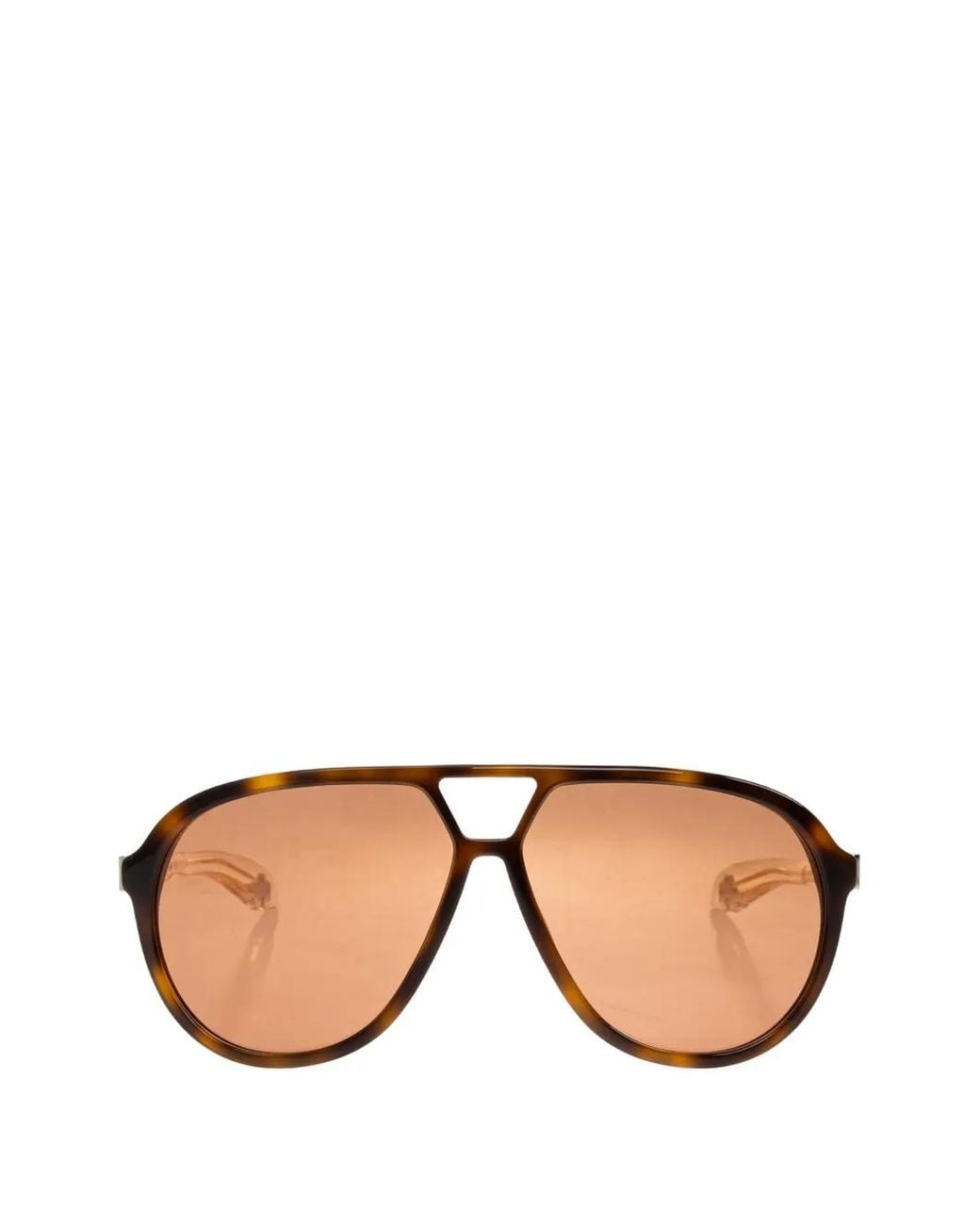 McQueen Black Tortoiseshell-Effect Pilot Sunglasses