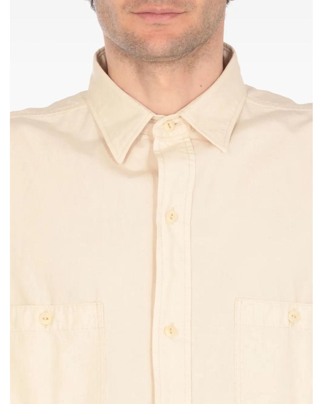 Maison Margiela Natural Short-Sleeve Chest-Pocket Shirt for men